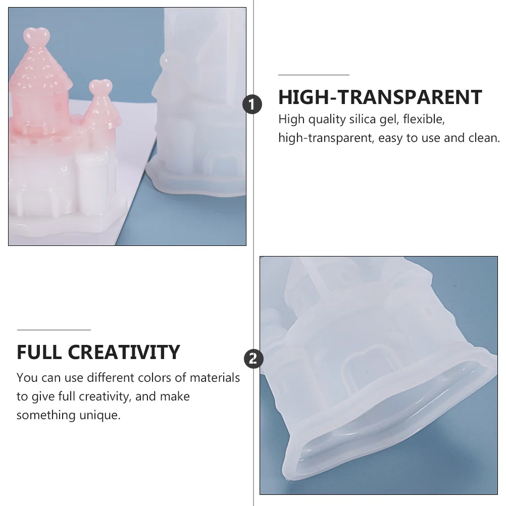 

1Pcs DIY Silicone Castle Mold Flexible Transparent Silica Gel Mold for Home Handcraft Making DIY Craft Pendant Statue