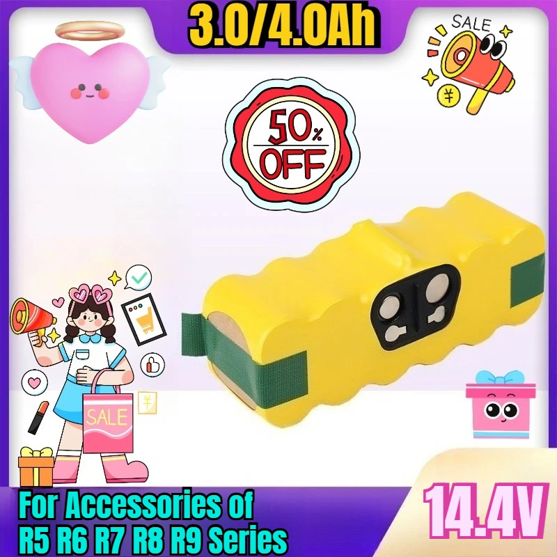 

14.4V for IRobot Floor - Cleaning Robot Batteries Nickel - Metal Hydride Batteries for Accessories of R5 R6 R7 R8 R9 Series