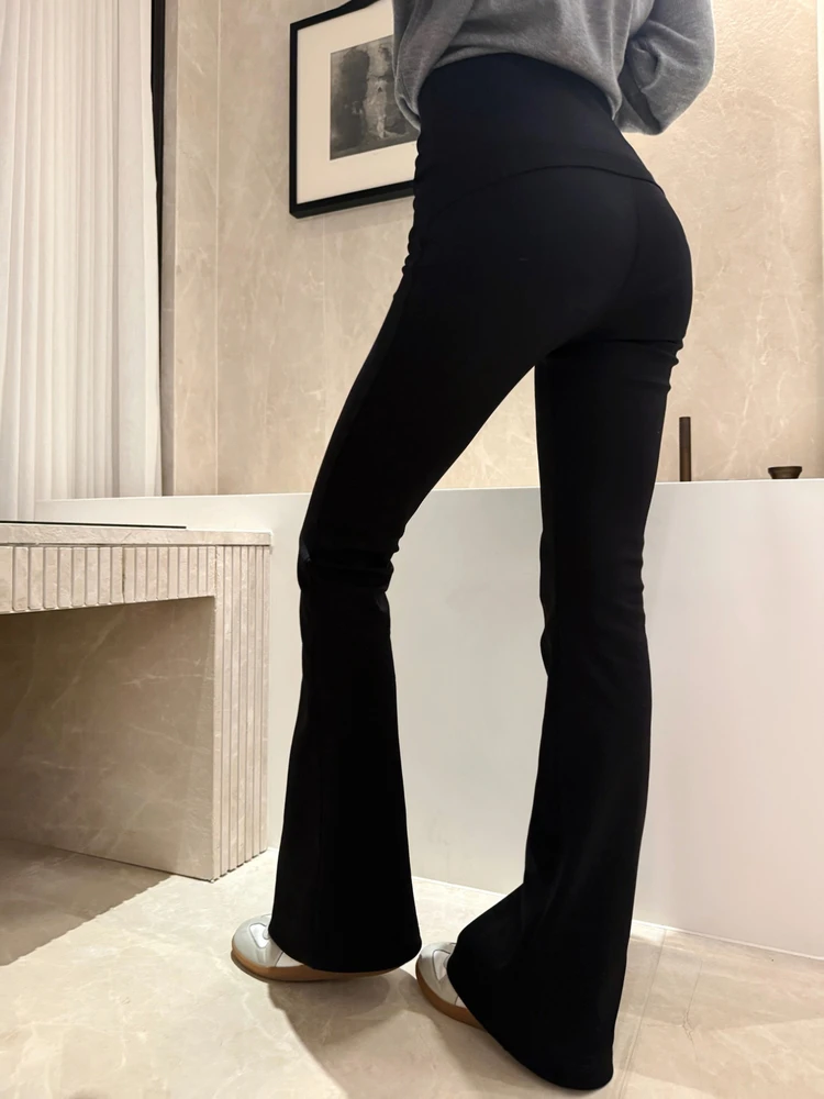 

Теплые универсальные длинные брюки Uuyeii Camere Protein с микро-расклешенным низом, корректирующие фигуру, для йоги, с эффектом подтяжки ягодиц и контроля живота