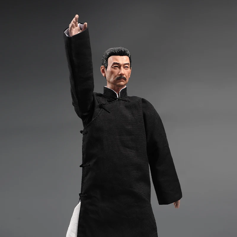 1/6スケール 周樹人 魯迅 ヘッドスカルプト 黒ローブ 男性ボディ 強靭な筋肉 フィギュアモデル 12インチ PVCアクションフィギュア ドール