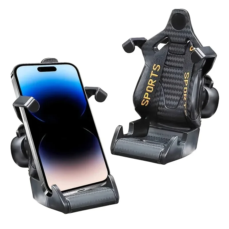 A Car Racing Seat-Shaped Phone Holder Designed for Car Air Vents, Featuring a Metal Clip And Compatible with All Smartphones view 2