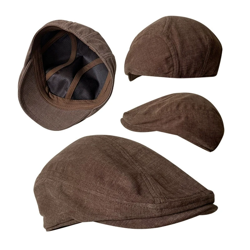 High-Grade Solid Color Coffee Short-Brimmed Cotton Baseball Caps Couple Hats Korean Fashion Solid Color Forward Caps