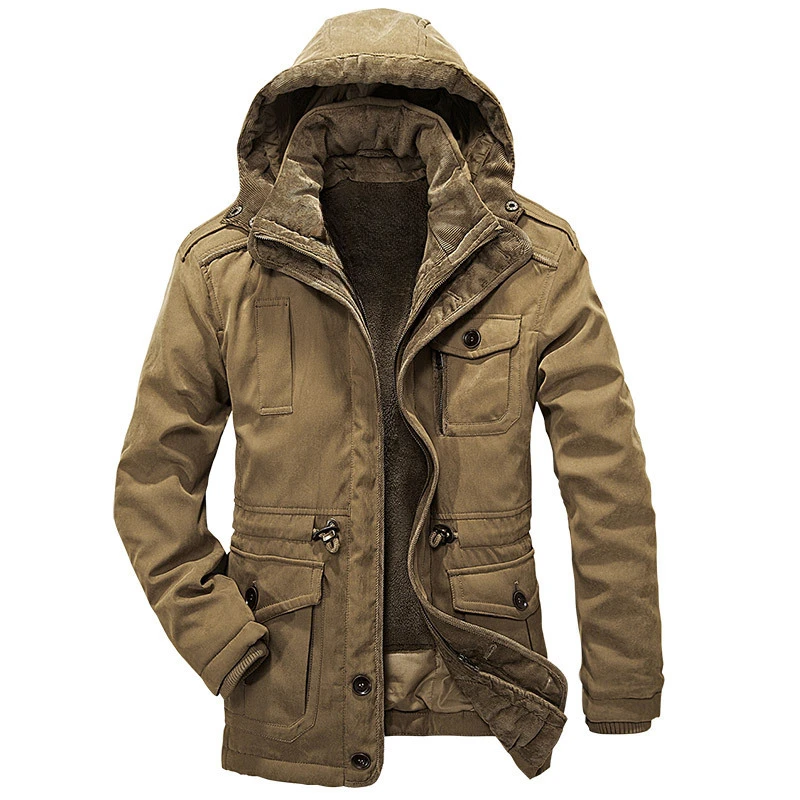 Winter Men's Pile Jacket Outdoor Coat Men's Thermal Hooded Casual New Coat Thermal Thick Jacket Men Military New Jacket Parkas