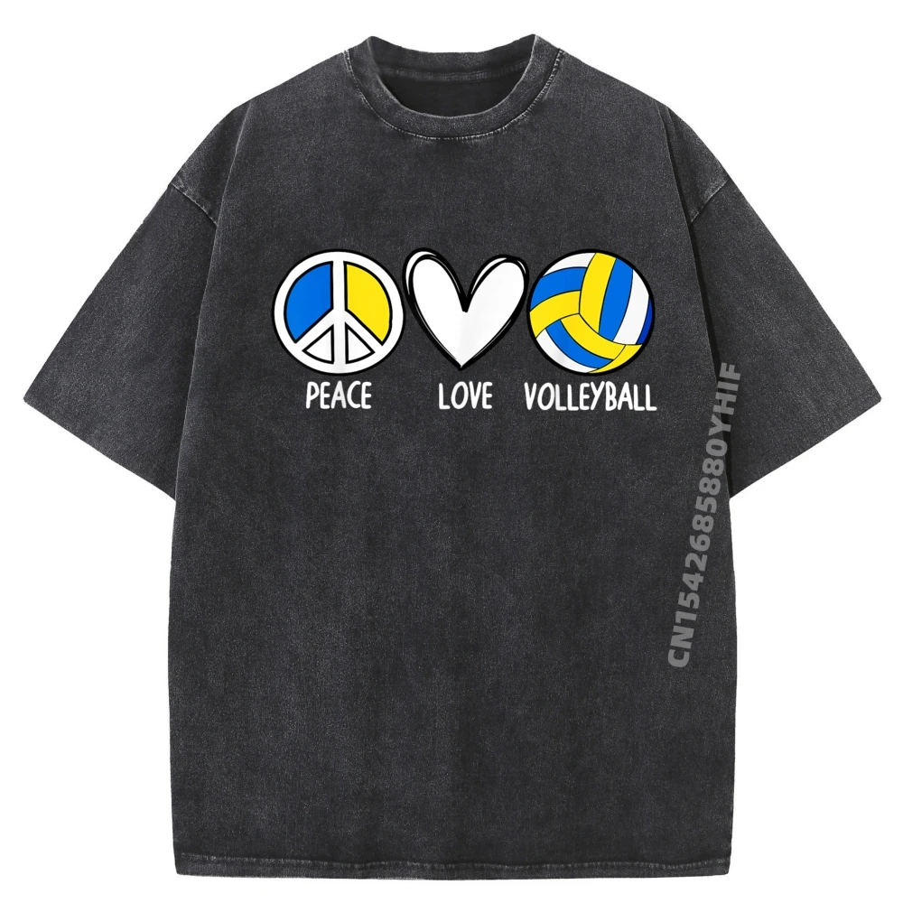 

Volleyball Art Sport Volleyball Player Camisas Basicas Hombre Men's Graphic T-Shirts Retro Washed T-shirt