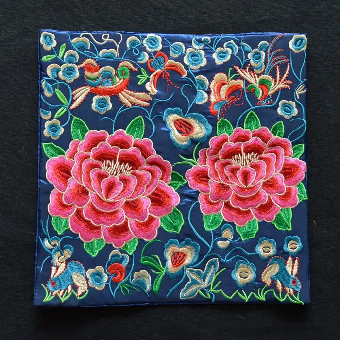 La caratteristica peonia cinese del ricamo nazionale 26*26cm per il fai-da-te la borsa patch copre le decorazioni del mouse