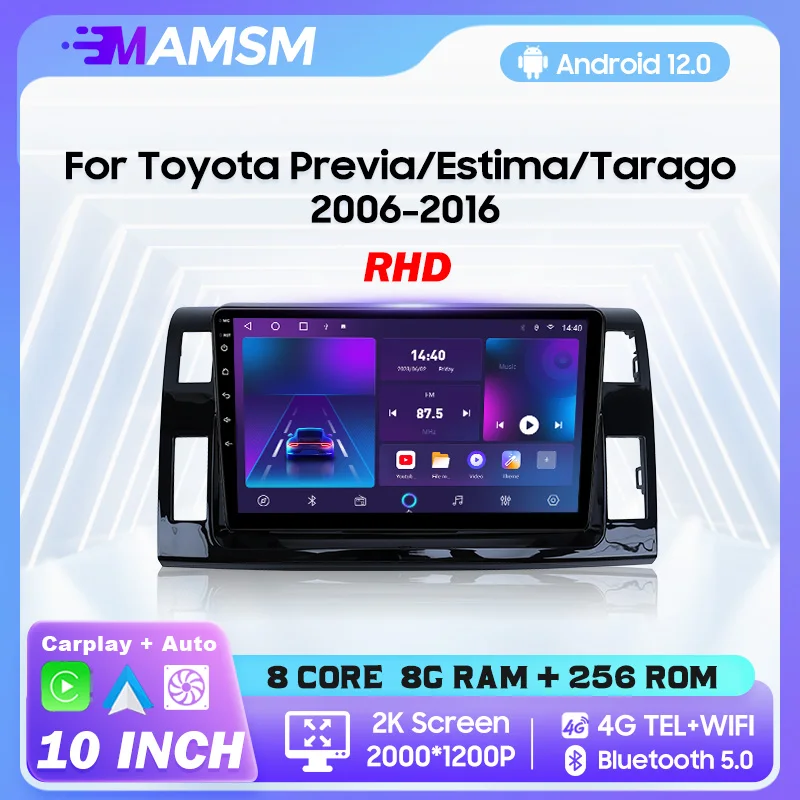 

MAMSM для TOYOTA PREVIA/ESTIMA/TARAGO 2006-2016 10 ''2din Android Auto Carplay автомобильный радиоприемник мультимедийная навигация GPS видеоплеер