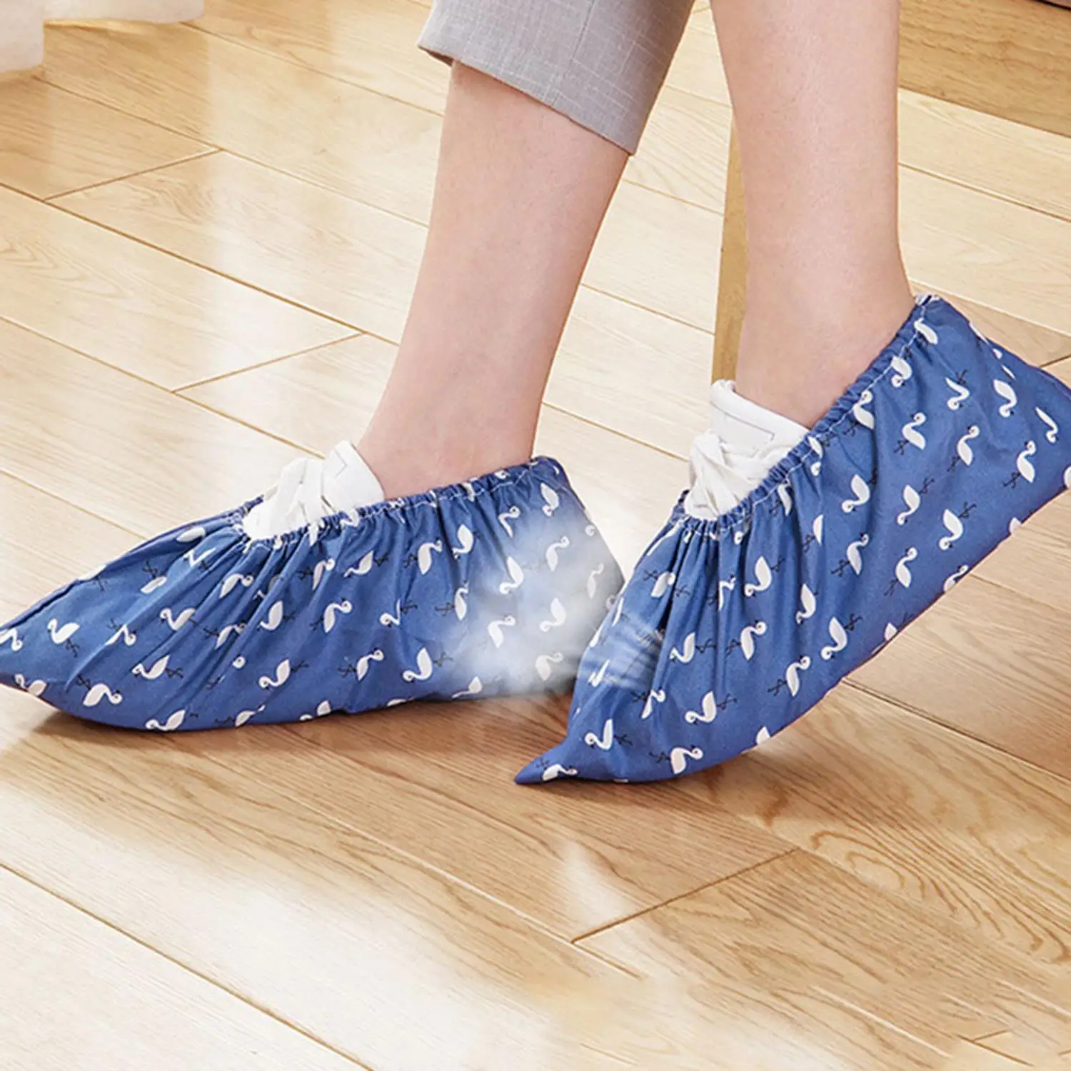 المنزلية داخلي الغبار واقية القماش غطاء الحذاء قابل للغسل مرونة الكبار القماش غطاء الحذاء غرفة الكمبيوتر غطاء حذاء قماش