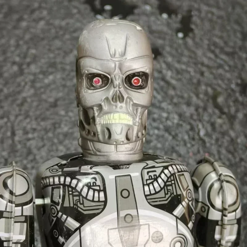 Room Decoration Clockwork Toy Skeleton Robot Classic Metal Tin Walking Robot Clockwork Toy Desktop Ornament Children's Gift