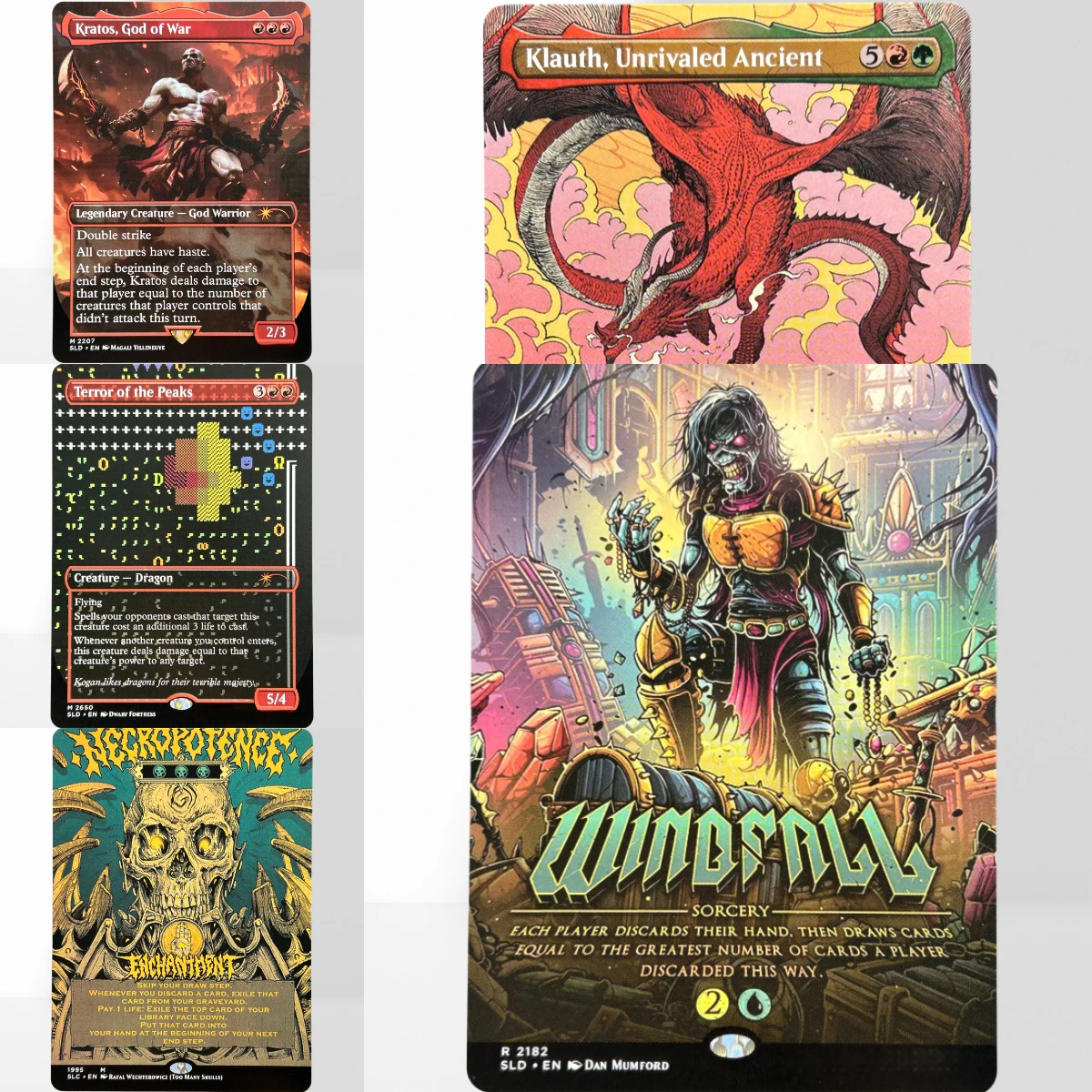 SOS SOC LTC SLD SLC HOLO48-47 TCG Proxy Mágico TCG Terror of the Peaks Windfall Necropotence Birds of Paradise German Black Core