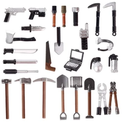 Military Dual Color Spray Painted Weapons Building Blocks Figures Accessories Special Police Computer Equipment Tool Bricks Toys