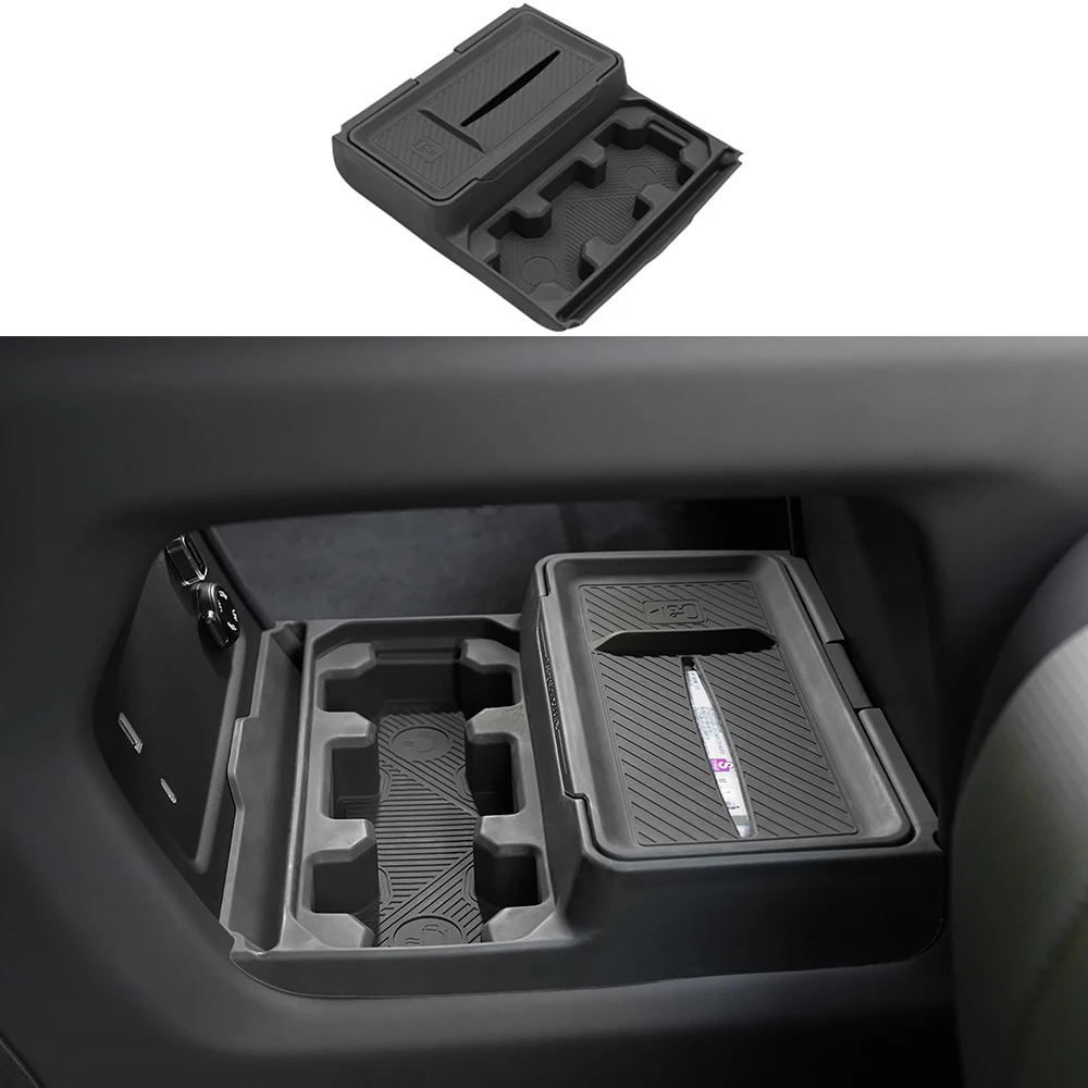 

﻿ Car Center Console Storage Box Fit For Dongfeng M-HEOR II M817 Double-layer Storage Box Silicone Anti Slip Pad Accessories