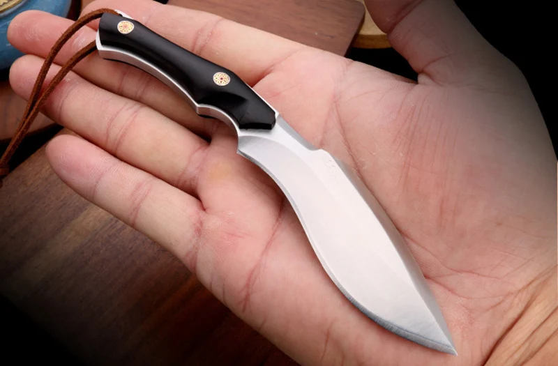 Fixed Blade Knife hunting knife High hardness M390 steel blade Wooden handle with leather cover outdoor camping EDC tool