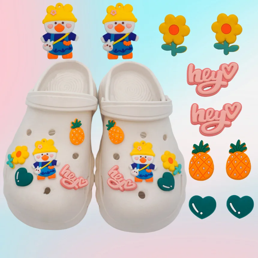 

Yellow Duck set series hole shoes shoe flowers Frangipani DIY shoe buckles flowers of love shoe accessory