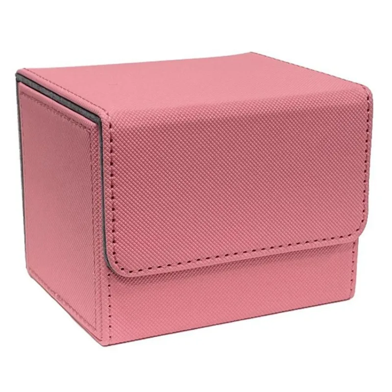 New Trend Solid Color 100+ Storage Box Trading Card PU Leather Commander Card Magnetic Sealing Box Star Hobby Magic Game Card