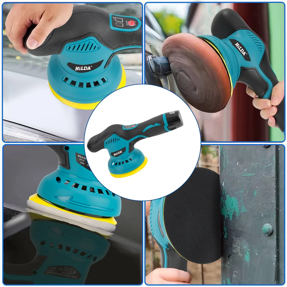 HiLDA Waxing Polishing Machine Rechargeable Multi-Purpose Sander Polisher Durable Portable Car Polishers for Auto Paint Care