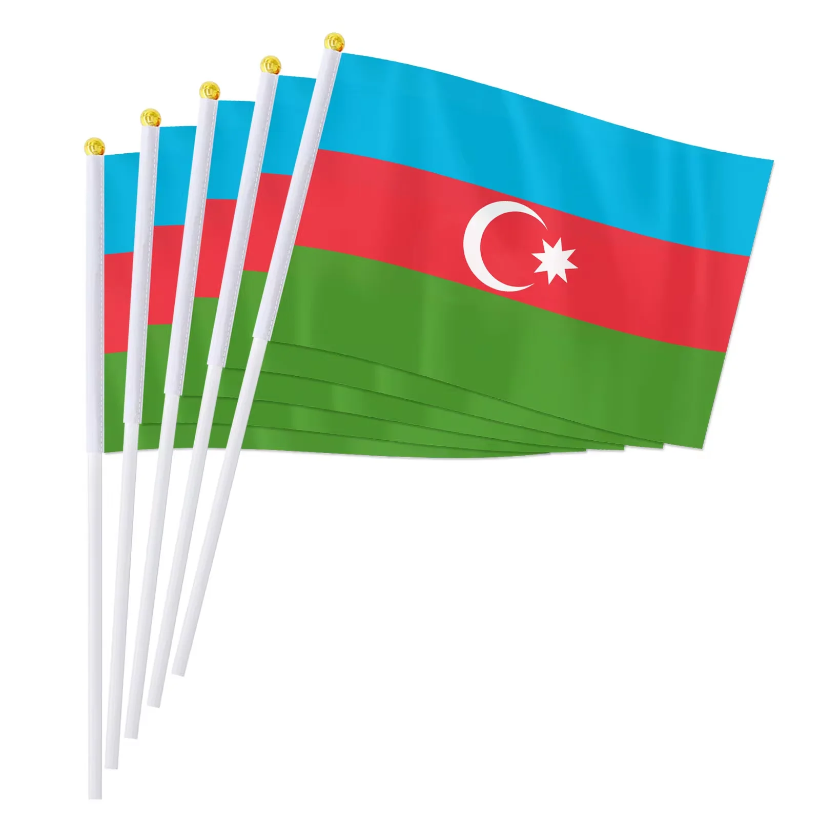 14*21cm Azerbaijan Hand Flag, Azerbaijani National Flag World Countries Decor Small Hand Held Waving Flag