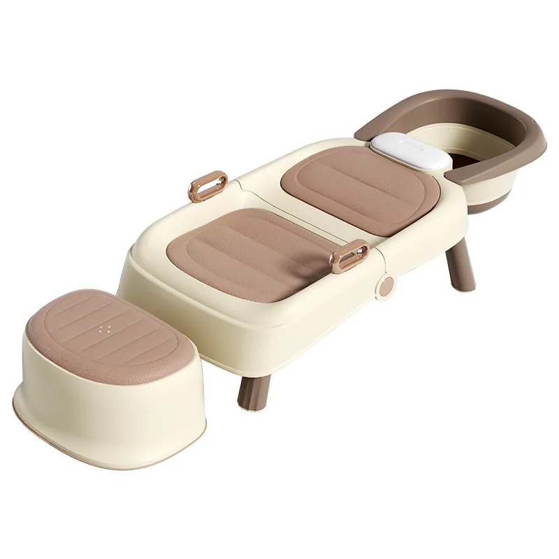 Foldable Hair Washing Chair for Pregnant Women Portable Shampoo Stool with Drainage for Home