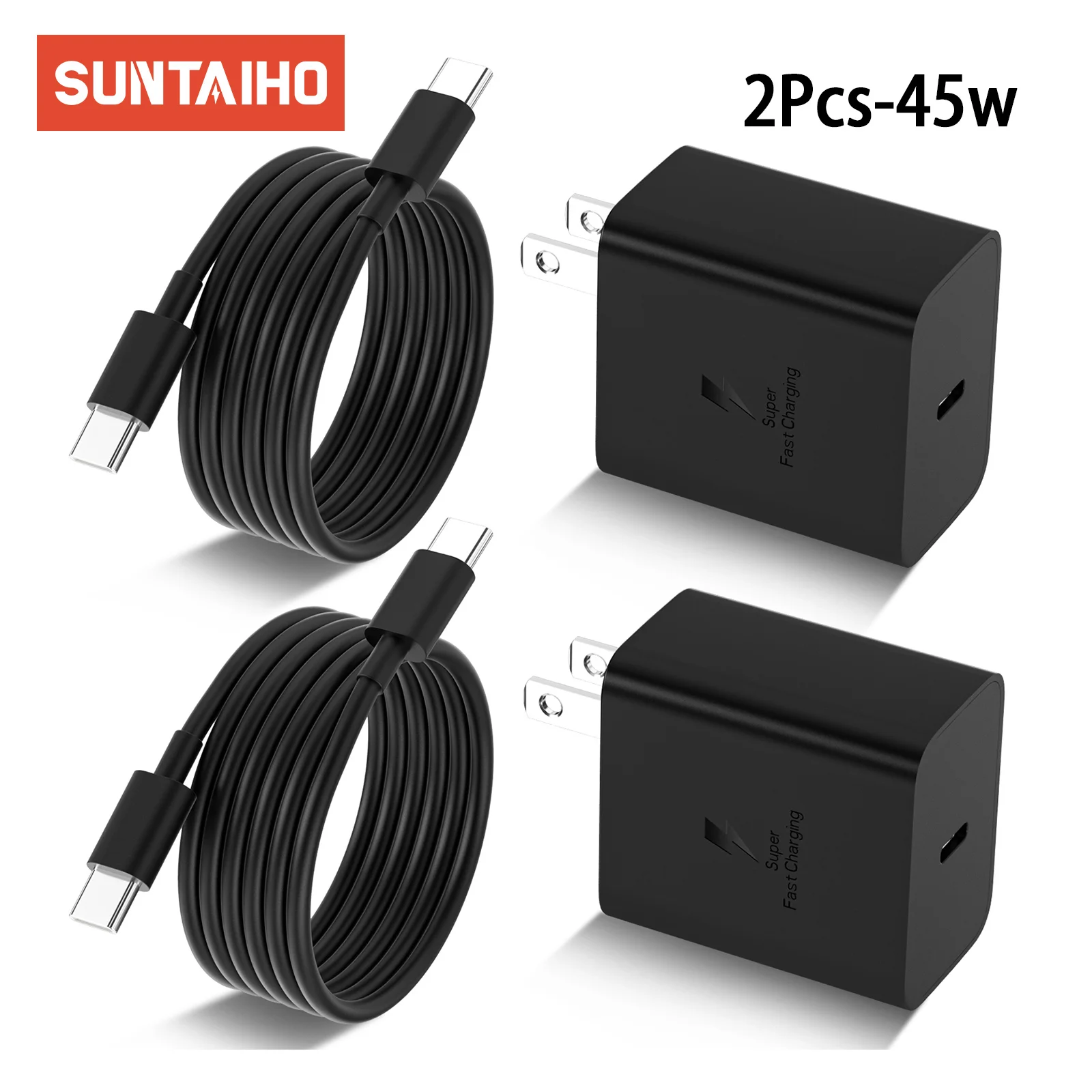 

Зарядное устройство Suntaiho USB Type-C, 45 Вт, поддержка типа C PD, быстрая зарядка, портативное зарядное устройство для телефона Samsung S24 S23 S22