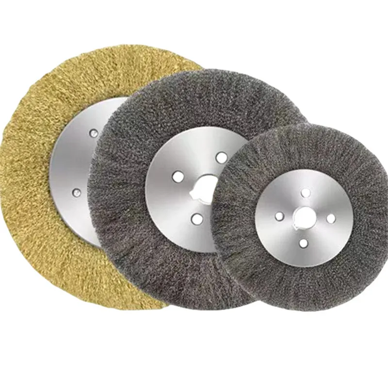 Szczotka druciana do szlifierki stołowej, do gratowania, czyszczenia, usuwania rdzy, polerowania, adapter, szczotka druciana okrągła 100/125/150mm, szczotka druciana stalowa 0.15mm