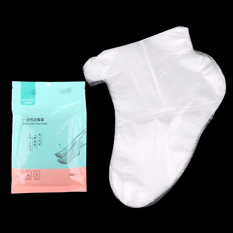 100Pcs Disposable PE Empty Gloves Foot Covers Transparent Shoes Cover Paraffin Bath Exfoliating Foot & Hand Mask Therapy Bags