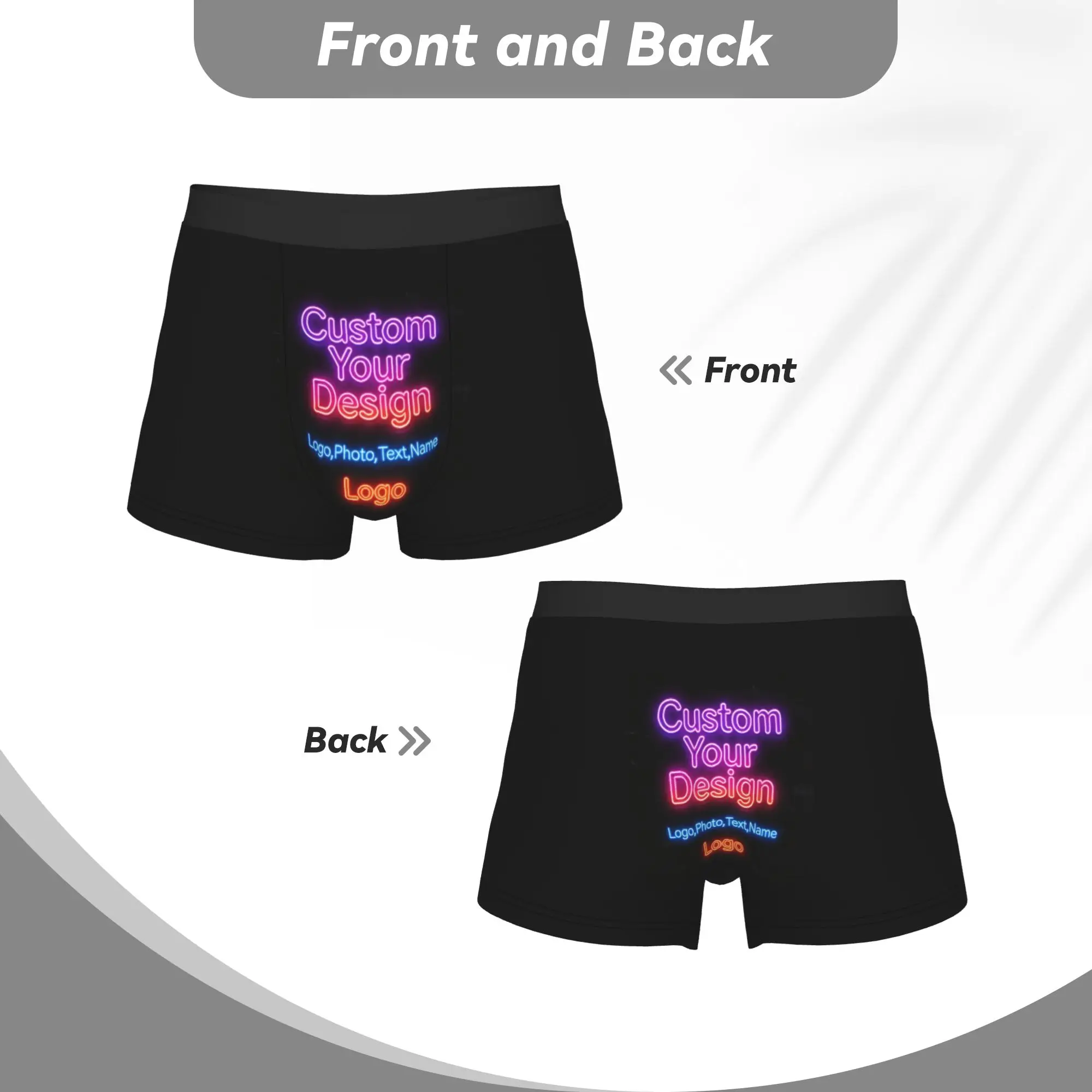 Custom Your Design Logo Boxers Shorts Men Customized Logo Printed Briefs Underwear Fashion Underpants
