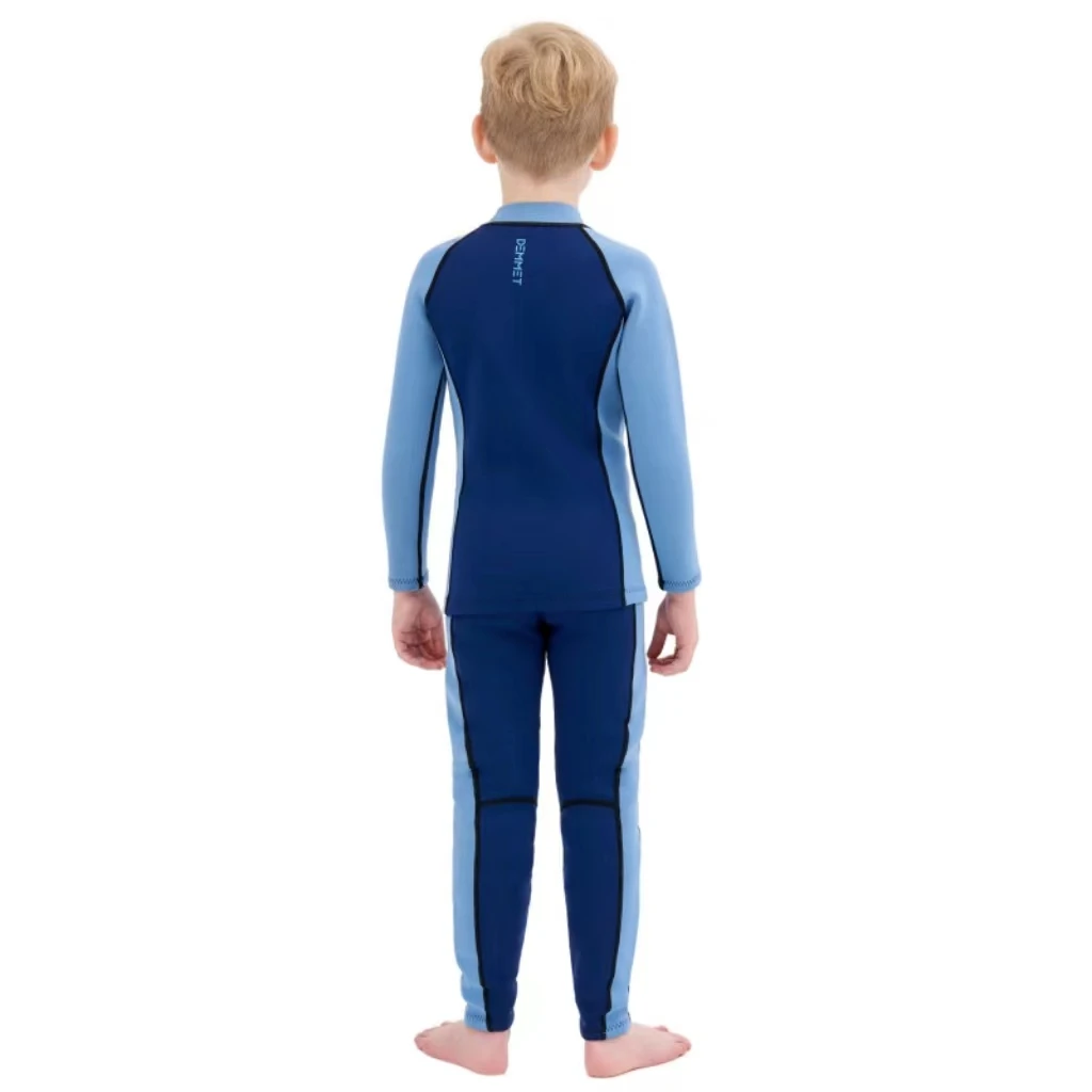 Kids Neoprene Diving Surfing Suit Split Long Sleeve Wetsuit Girls Thick Swimsuit Boys Rash Guards Swimwear Keep Warm Clothes