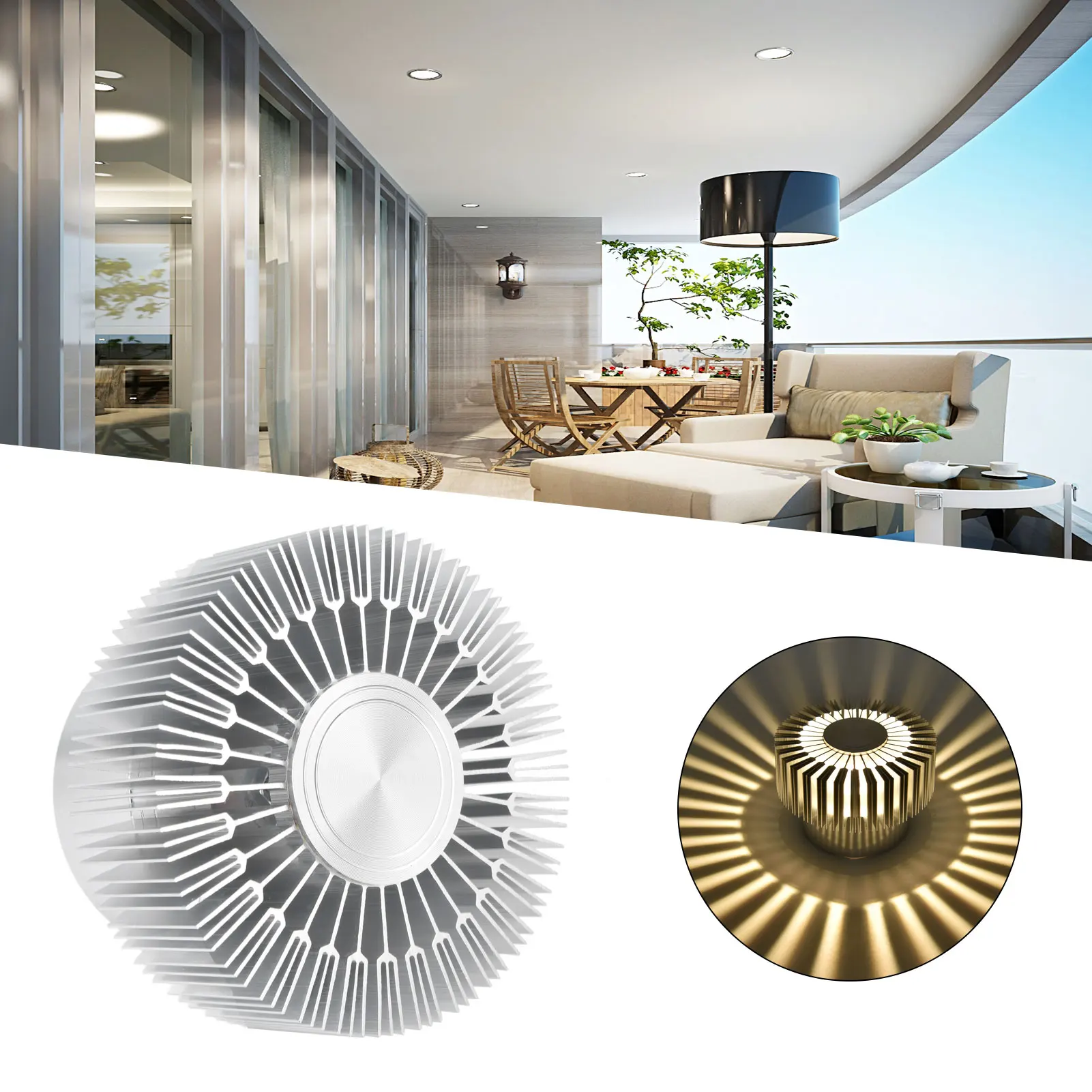 ZK50 Ceiling Light 3W LED Sun Shaped Ceiling Astigmatism Light Bar Corridor Porch Decoration Ceiling LightEconomy Warm Light