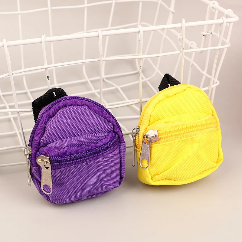 1PC Mini Backpack Keychain Cute Zipper Schoolbag Keyring For Girls Coin Purse Pendant Fashion Doll Bag Accessorie Children Gifts image 3