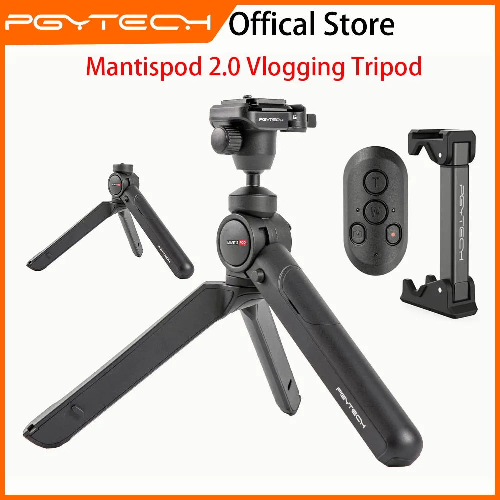 PGYTECH MANTISPOD 2.0 Bluetooth Mini Camera Vlogging Tripod|6 Modes Small Travel Flexible DSLR Pocket Stand With Remote Control