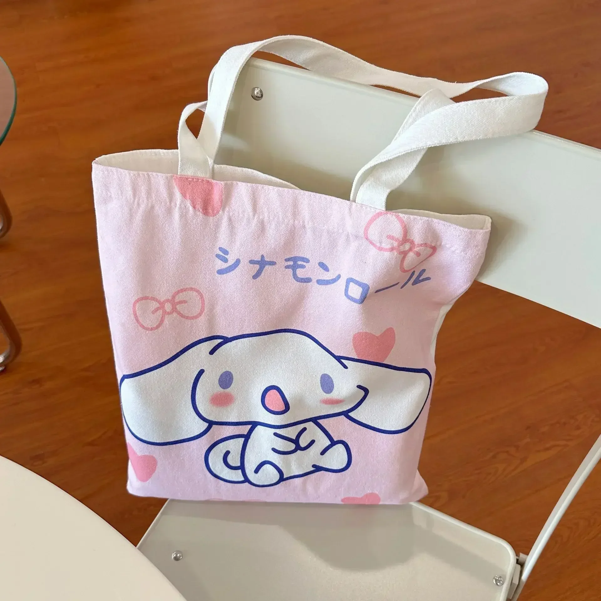 Sanrio Kawaii Surrounding Anime Kuromi My Melody Pochacco Shopping Canvas Bag Cartoon Student Class One Shoulder Handbag Gift