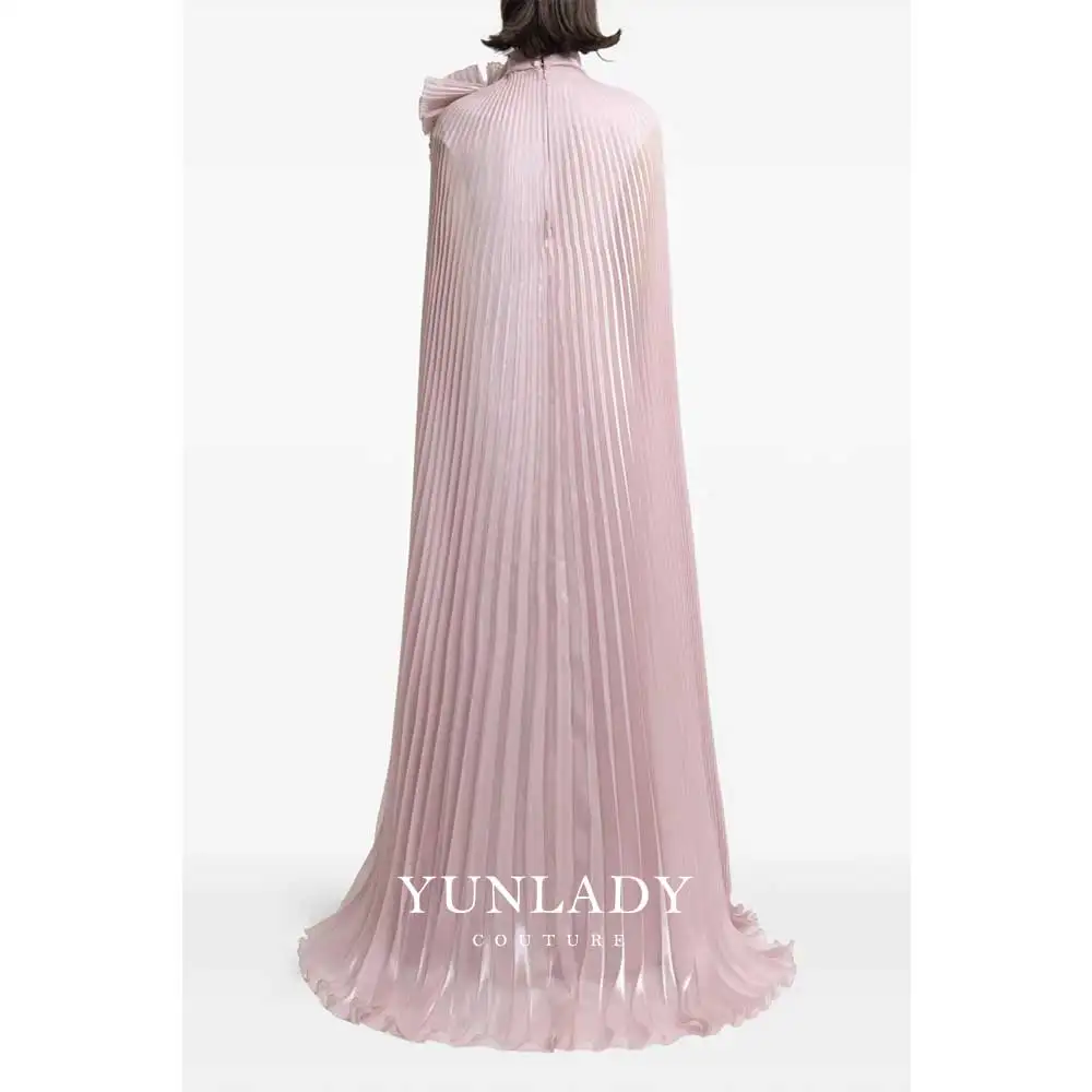 Luxury Dubai Draped 3D Floral Maxi Dress Pink Prom Dress 2026 Arabian Wedding Guest Mother's Dress Cocktail Dress Customized