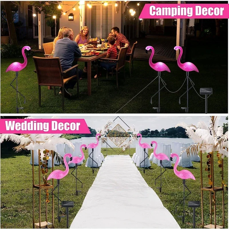 

Solar Flamingo Light Outdoor Courtyard Decoration Light Waterproof Garden LED Patio Walkway Light Standing Landscape Yard Lamp