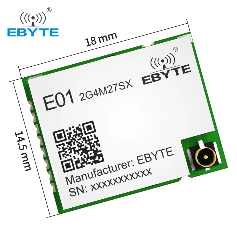 Чип nRF24L01P Беспроводной модуль EBYTE E01-2G4M27SX 2,4G 27 дБм SMD nRF24L01P + PA RF-интерфейс SPI-связь Tx Rx Модуль