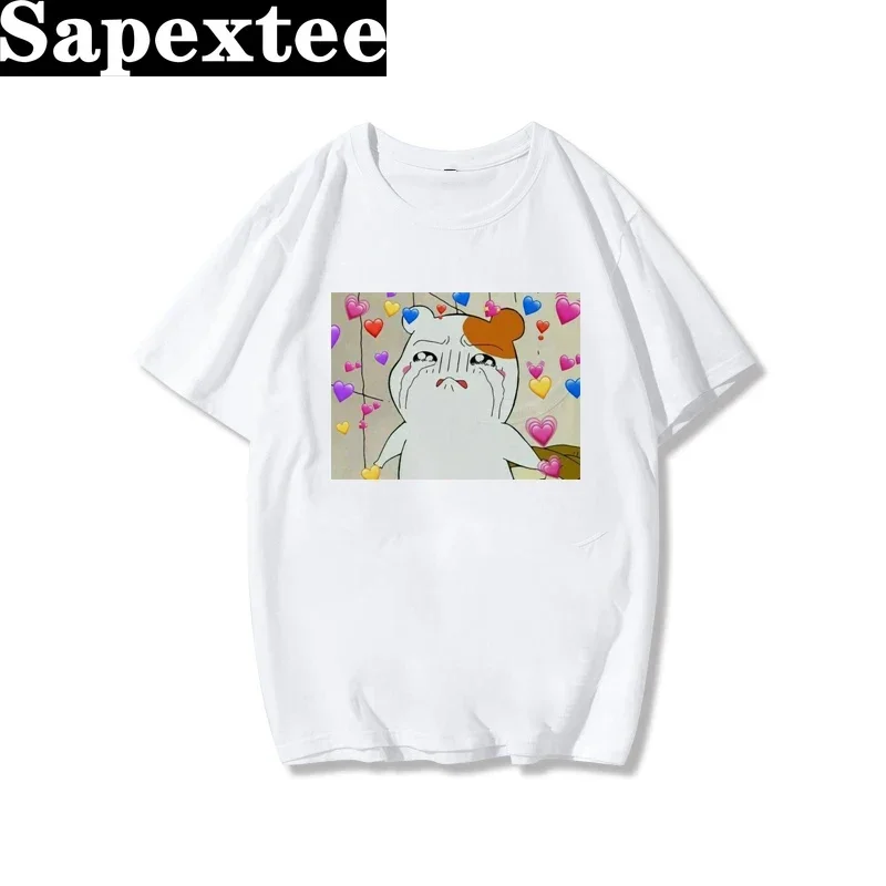 Kawaii Hamtaro Women T Shirt Print Cute Cartoon Tshirts Short Sleeve Casual White Top Tee Female Harajuku T-Shirts Woman Clothes