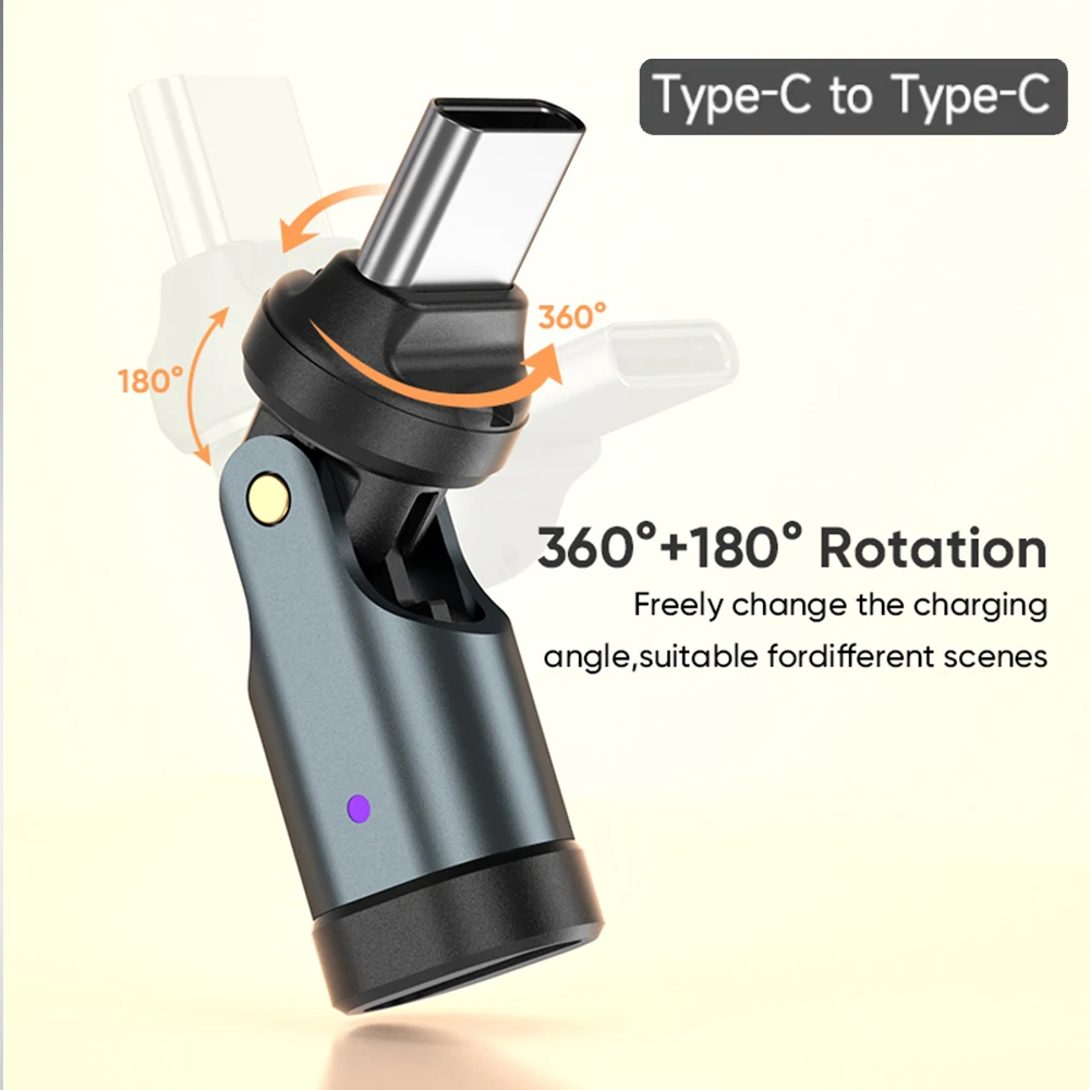 

180° Rotatable 240W USB3.2 USB-C OTG Adapter Converter 5A Fast Charging for iPhone16 Pro Max MacBook Pro Samsung Xiaomi