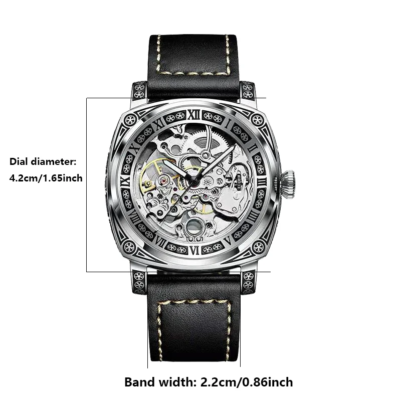 New Mens Watch Top brands Automatic man watches skeleton  Fashion Male Clock Business Mechanical Wristwatch relogio masculino