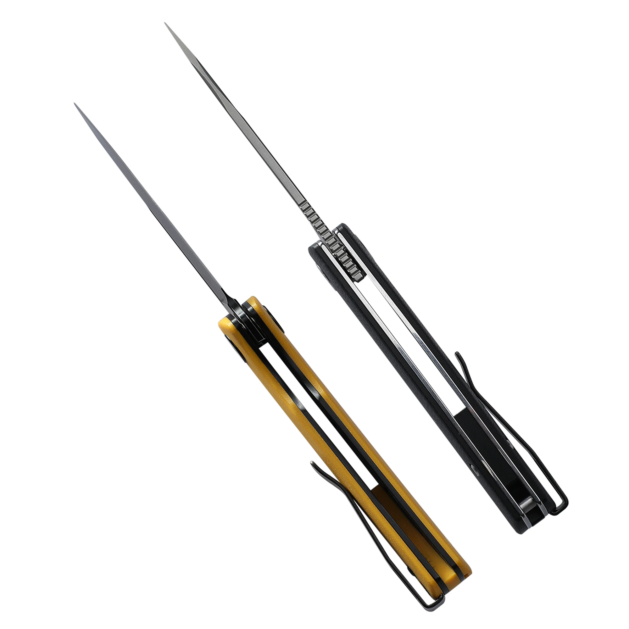 Pez petrificado Mini PFP01X G10 mango rodamiento de cerámica hoja de acero 14C28N cuchillo plegable para acampar herramienta EDC de corte de supervivencia al aire libre