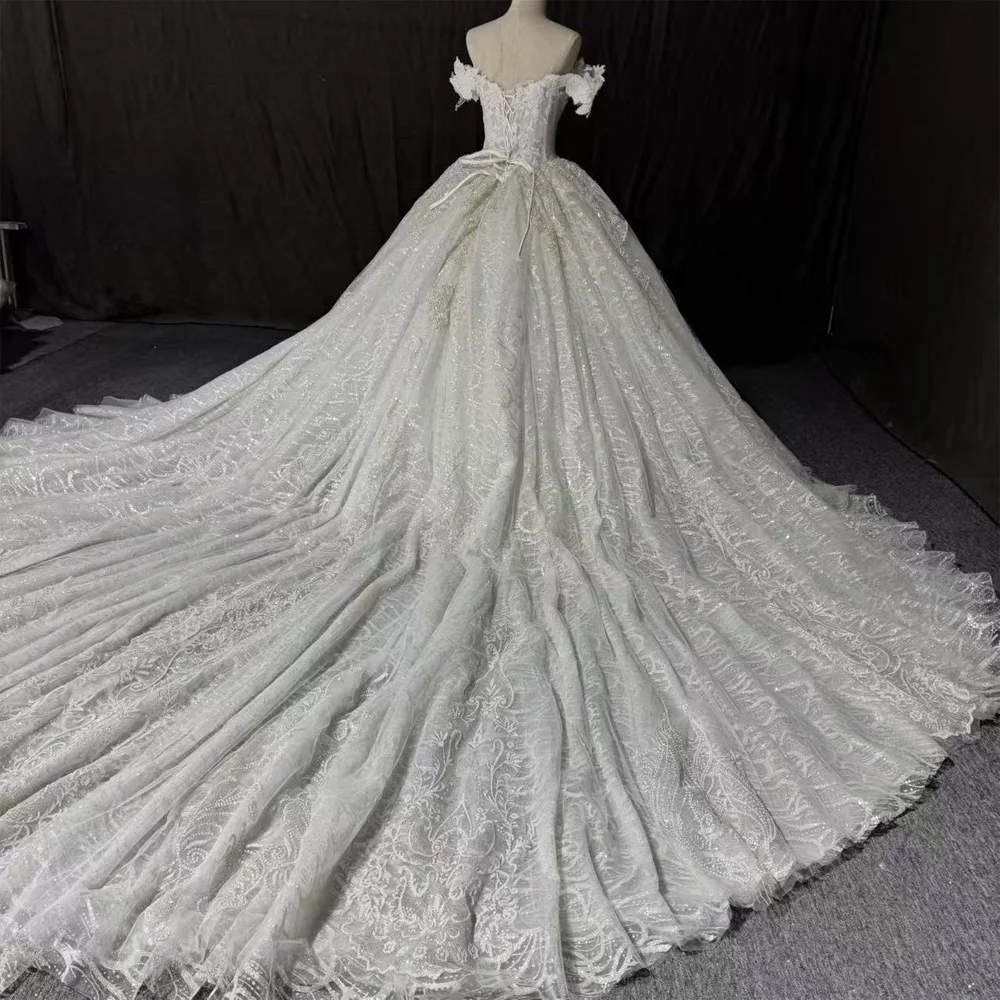 Elegant Wedding Dress Sweetheart Off Shoulder Embroidery Appliques Lace Up Back Customizable Vestido Novias 2026