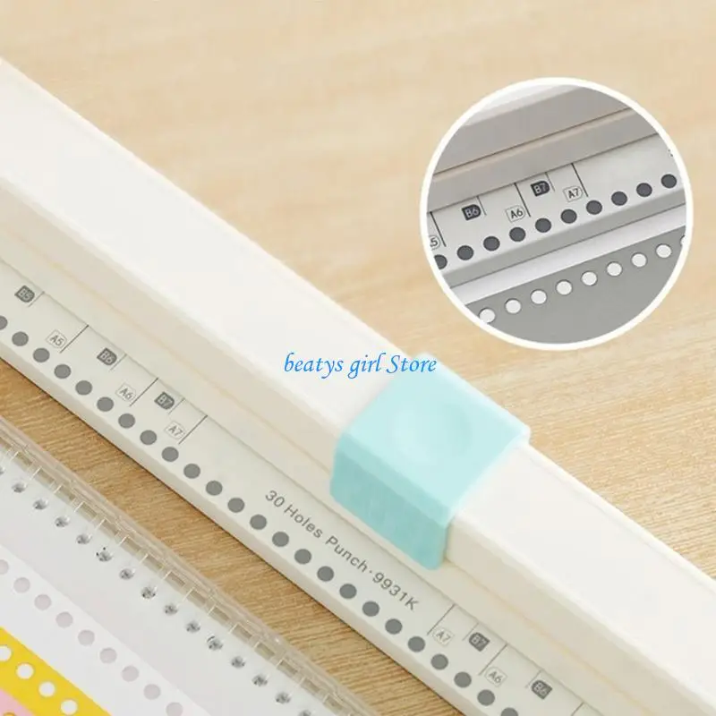 C7AB 30 فتحة خرامة ورقية، 30 فتحة خرامة ورق يدوية لأوراق الأوراق السائبة واللوازم المكتبية #2