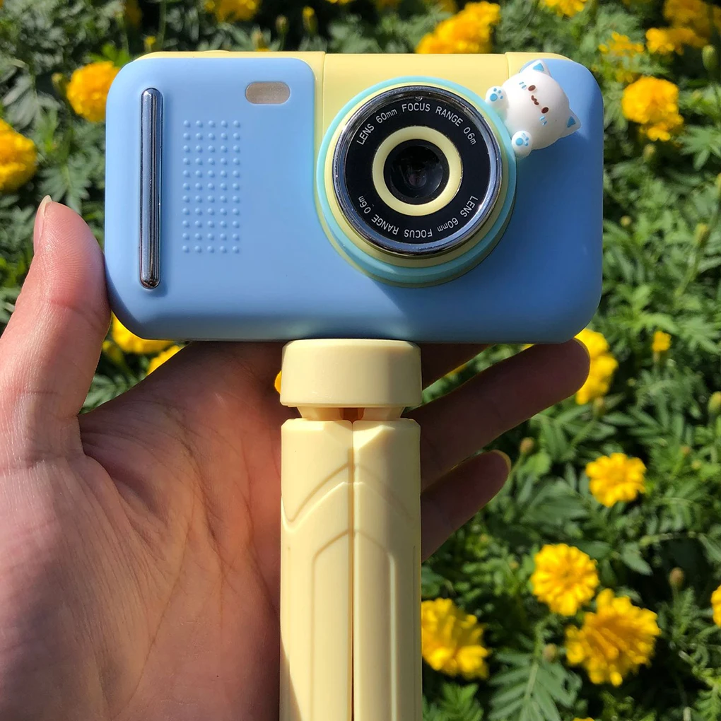 회전 렌즈 포함 카메라, 32GB 메모리 카드 포함, 1080P 비디오, ABS 디지털 카메라 핑크 + 32G