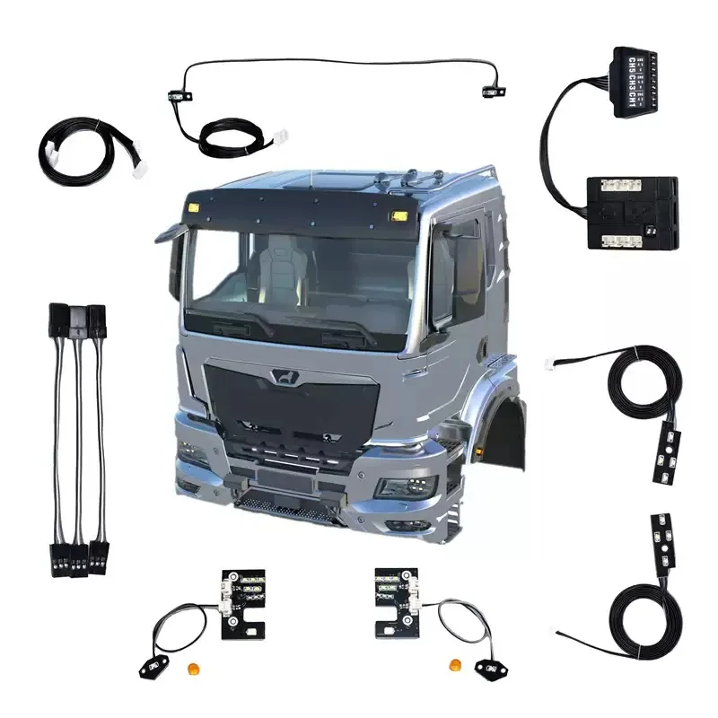 Kit d'éclairage de sauna de simulation à LED, accessoires pour camion RC 1/14 Tamiya, benne basculante de remorque pour MAN TGS, pièces de mise à niveau de voiture de bricolage