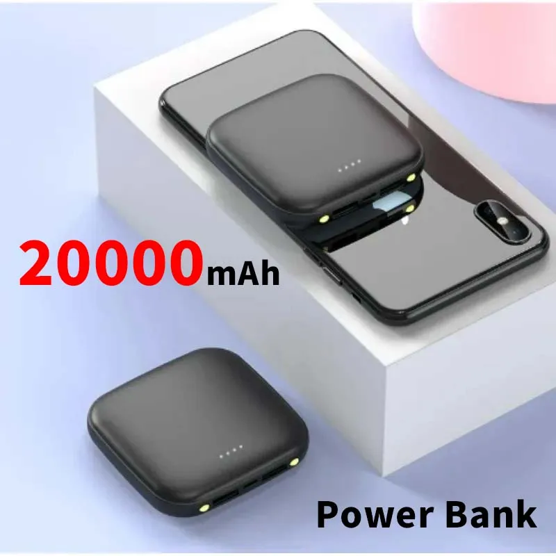 

New Portable Fast Charge Mini Power Bank 5000/10000/20000mAh Large capacity power bank Ultra thin external power supply iphone