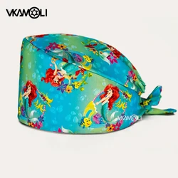 Wholesale Cartoon printed Surgical Hat Veterinary Care Hat  Nursing Caps scrub hats gorro quirófano scrub cap