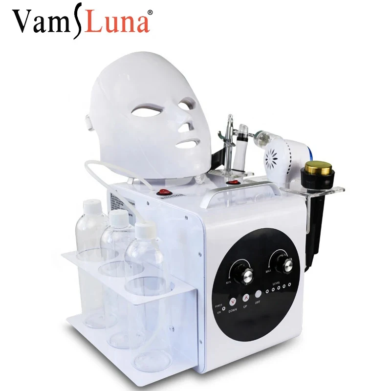 5 In 1 Kleine Bubble Water Waterstof Zuurstof Schoonheid Machine Met Led Masker Injectie Pistool Vacuüm Zuig Mee-eter Schoon Spuit