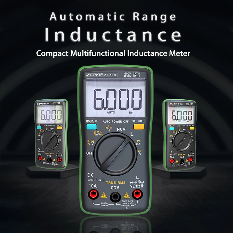 ZT-102L Multimetr indukcyjności T-RMS 6000 Count 60H LCR AC DC Prąd Napięcie do 600A600V Amperomierz Tester napięcia