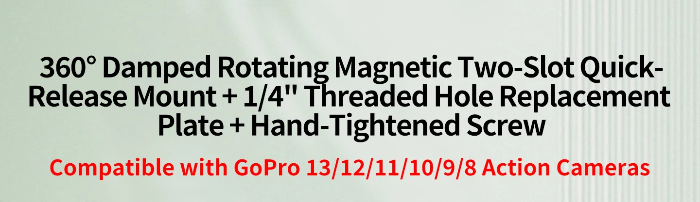 Aluminium-Magnet-Adapter mit Schnellverschluss für GoPro Hero 8-13 360° Dämpfungsrotation Doppelschnalle 1/4" Schraubkamerahalterung – Detail 1