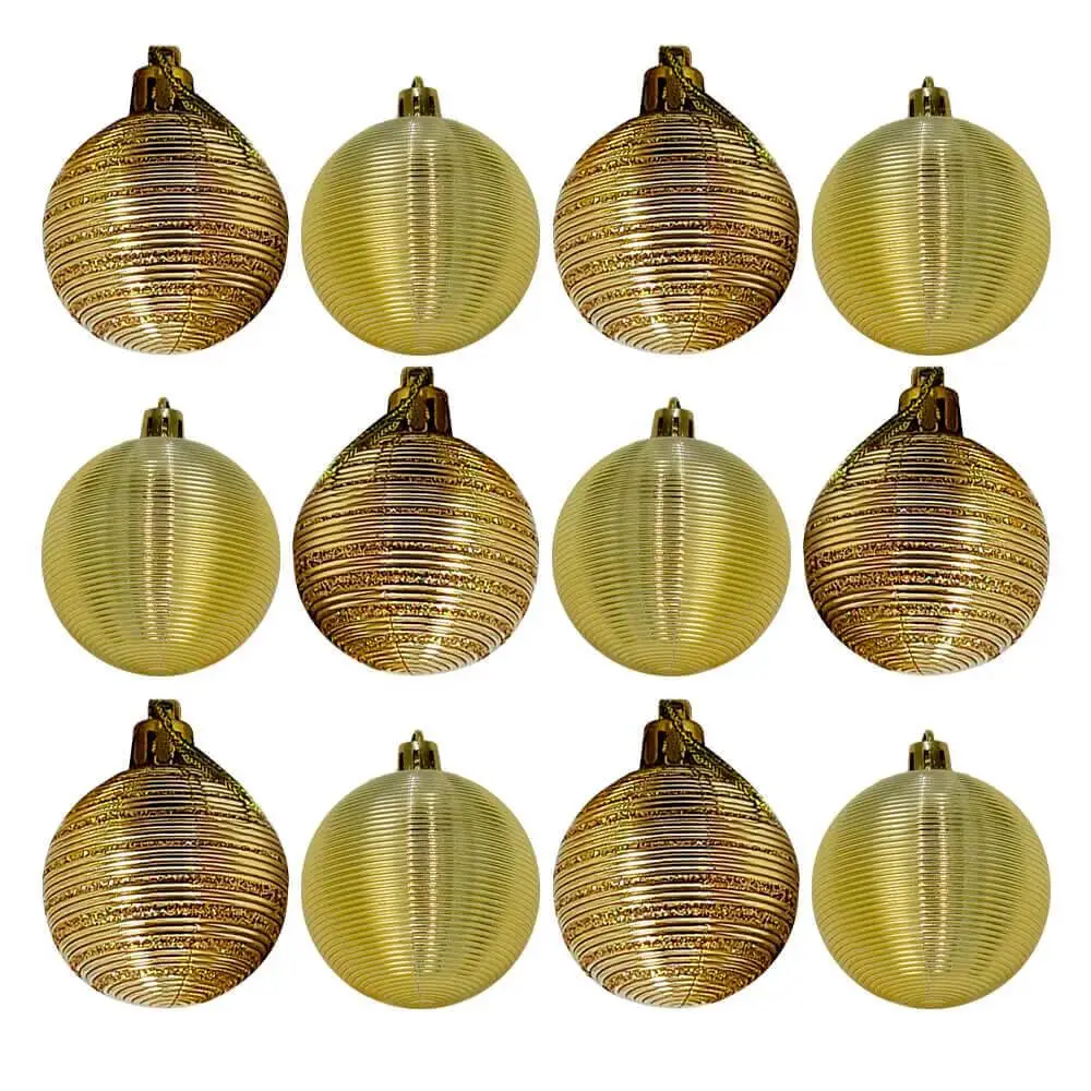 Christmas Balls Champagne 4cm 12 Pieces-Casambiente Natal231-champagne