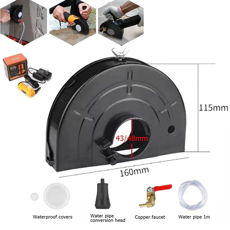 

Angle Grinder Shield Set Water Cutting Machine Base Protective Cover With Water Pump Dust Collecting Guard Kit Power Tools