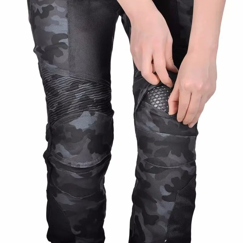 Camo duplo primavera verão coleção de equitação clássico denim pk720 motocicleta calças femininas moto elástico ajuste jeans 4 engrenagens