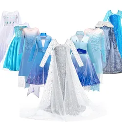 Disfraz de Elsa 2 para niñas, vestido de princesa para Halloween, fiesta de cumpleaños, ropa para niños, 3, 5, 6, 8 y 10 años